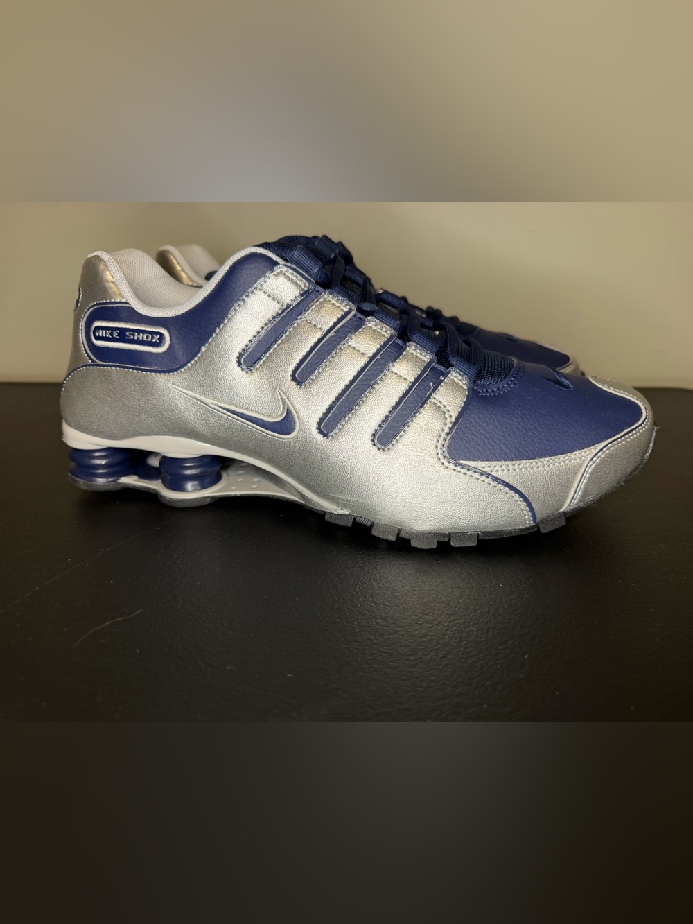 NEW Nike Shox Men’s Athletic Sneakers - Silver & Navy Blue
